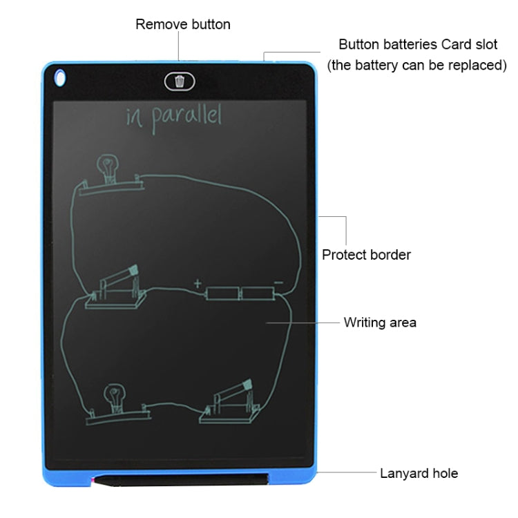 Bảng viết LCD di động 12 inch, bảng vẽ graffiti điện tử, bảng viết tay điện tử, bảng tin đồ họa, giấy nháp với bút viết, 12 inch Đen, 12 inch Xanh lá, 12 inch Xanh dương, 12 inch Đỏ, 12 inch Trắng
