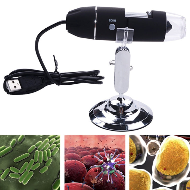 Kính Hiển Vi Kỹ Thuật Số USB 1000X Cảm Biến Hình Ảnh 0.3MP Có 8 Đèn LED & Giá Đỡ Chuyên Nghiệp, 1000X