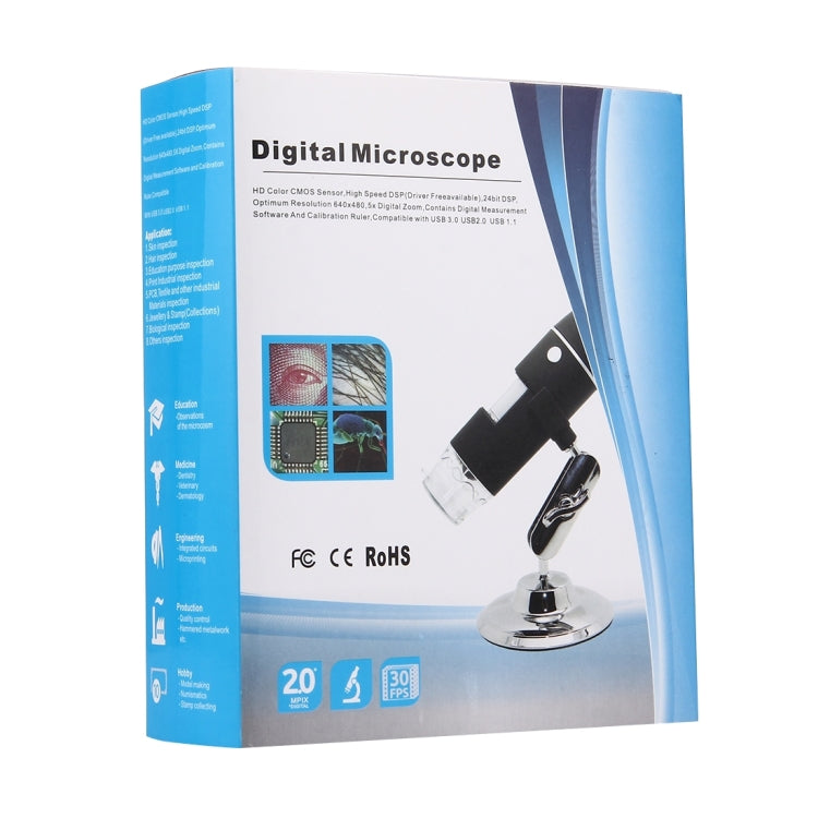 Kính Hiển Vi Kỹ Thuật Số USB 1000X Cảm Biến Hình Ảnh 0.3MP Có 8 Đèn LED & Giá Đỡ Chuyên Nghiệp, 1000X