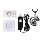 Kính Hiển Vi Kỹ Thuật Số USB 1000X Cảm Biến Hình Ảnh 0.3MP Có 8 Đèn LED & Giá Đỡ Chuyên Nghiệp, 1000X