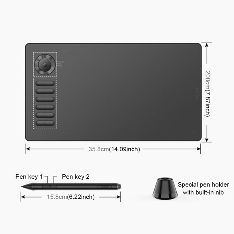 Bảng vẽ điện tử cảm ứng thông minh VEIKK A15PRO 10x6 inch 5080 LPI giao diện Type-C