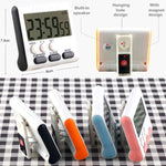 Đồng hồ hẹn giờ nhà bếp 24 giờ báo thức kỹ thuật số màn hình LCD mặt sau nam châm dùng cho nấu ăn và làm bánh