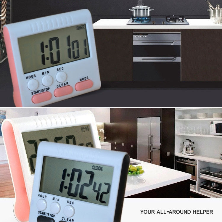 Đồng hồ hẹn giờ nhà bếp 24 giờ báo thức kỹ thuật số màn hình LCD mặt sau nam châm dùng cho nấu ăn và làm bánh