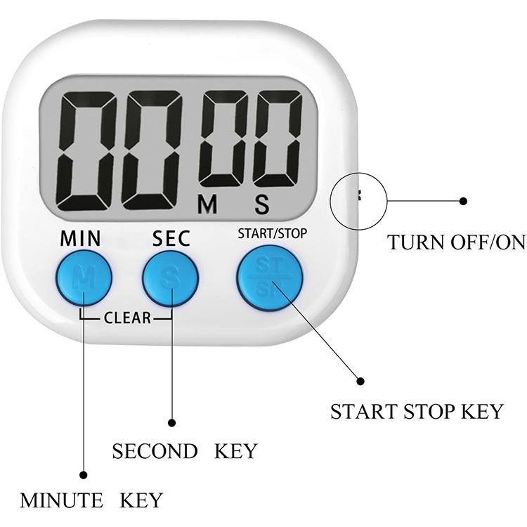 Bộ hẹn giờ nhà bếp kỹ thuật số báo động điện tử có nam châm và màn hình LCD cho nấu ăn, nướng, thể thao, trò chơi, văn phòng, HX103-2, 118
