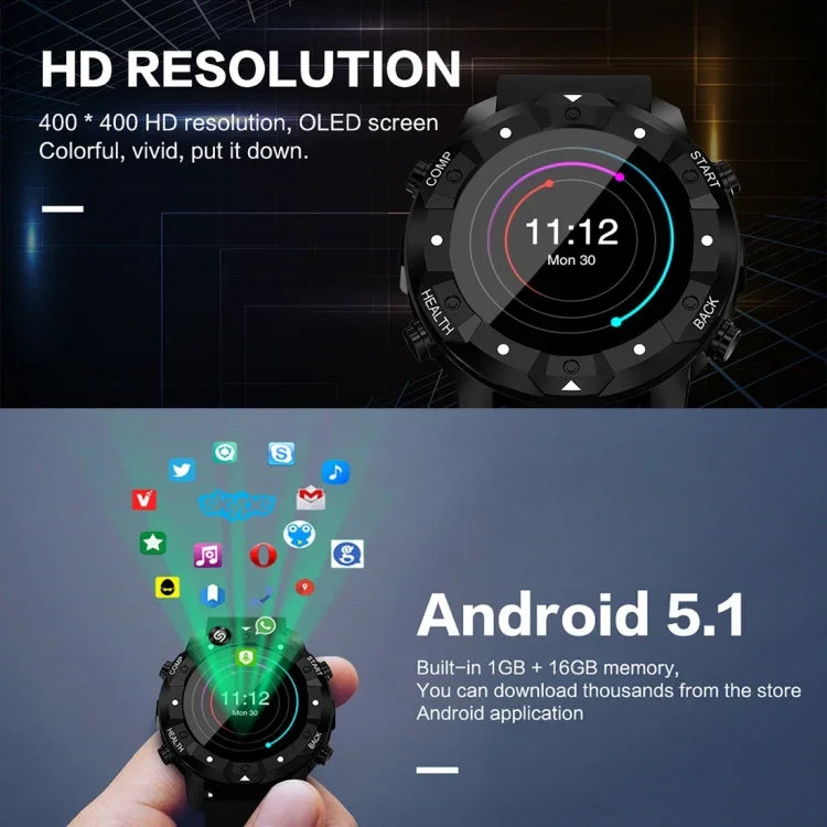 Đồng hồ thông minh Bluetooth màn hình OLED 1.39 inch S3, chống nước IP67, hỗ trợ la bàn / theo dõi nhịp tim / thẻ SIM / định vị GPS, tương thích với điện thoại Android và iOS