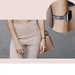 Dây đồng hồ thép không gỉ đính kim cương màu sắc cho Apple Watch Series 7 41mm / 6 & SE & 5 & 4 40mm / 3 & 2 & 1 38mm