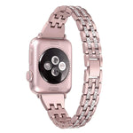 Dây đồng hồ thép không gỉ đính kim cương màu sắc cho Apple Watch Series 7 41mm / 6 & SE & 5 & 4 40mm / 3 & 2 & 1 38mm