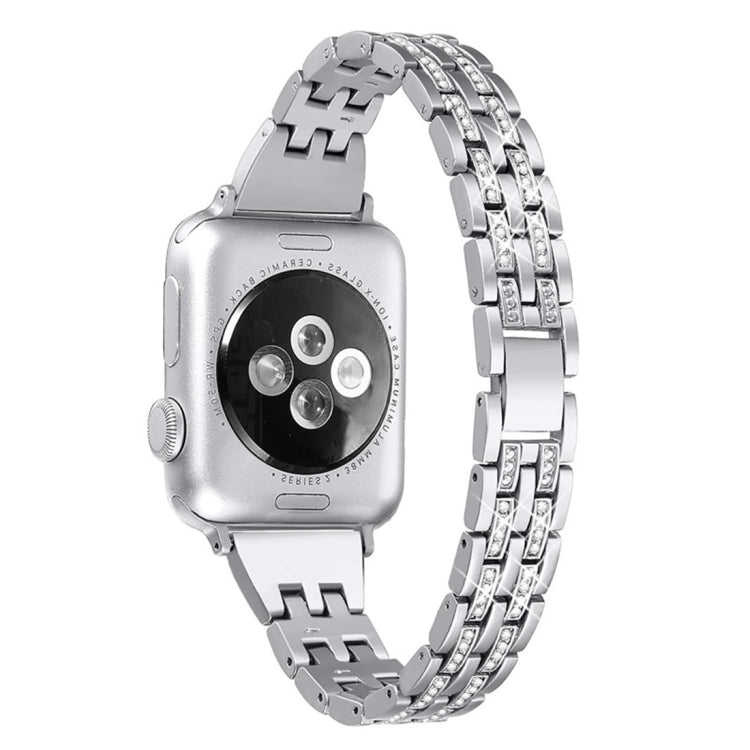 Dây đồng hồ thép không gỉ đính kim cương màu sắc cho Apple Watch Series 7 41mm / 6 & SE & 5 & 4 40mm / 3 & 2 & 1 38mm