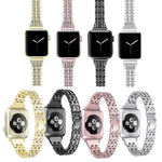 Dây đồng hồ thép không gỉ đính kim cương màu sắc cho Apple Watch Series 7 41mm / 6 & SE & 5 & 4 40mm / 3 & 2 & 1 38mm