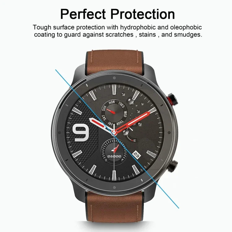 Miếng dán kính cường lực 0.26mm 2.5D 9H bảo vệ màn hình cho Amazfit GTR 47mm, Dành cho Amazfit GTR 47mm