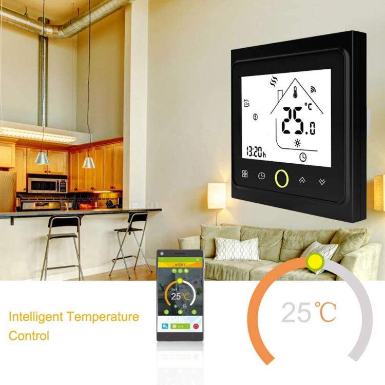 Bộ điều nhiệt phòng sưởi loại nồi hơi nước / gas tải 3A BHT-002GCLW LCD kỹ thuật số với hiển thị thời gian, điều khiển WiFi, BHT-002GBLW 3A (Đen) loại nồi hơi gas, BHT-002GBLW 3A (Trắng) loại nồi hơi gas