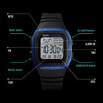 SKMEI 1278 Fashionable Outdoor 50m Waterproof Digital Watch Student Sports Wrist Watch Support 5 Group Alarm Clocks (Titanium), SKMEI 1278
