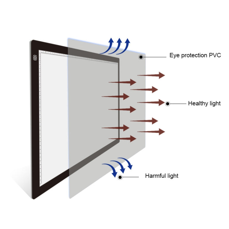 Bảng sao chép acrylic A2 LED 23W 12V với ba mức độ sáng điều chỉnh được, bảng phác thảo vẽ anime, phích cắm EU, phích cắm EU