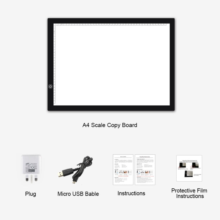 Bảng sao chép thước Acrylic LED USB 5V 8W A3 điều chỉnh độ sáng ba cấp, bảng phác thảo anime với cáp USB, điều chỉnh độ sáng ba cấp với cáp USB & bộ đổi nguồn
