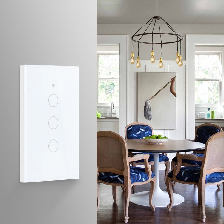 Công tắc đèn thông minh Wifi TC120 màn hình kính cảm ứng, điều khiển giọng nói, công tắc tường không dây tương thích Alexa Echo / Google Home