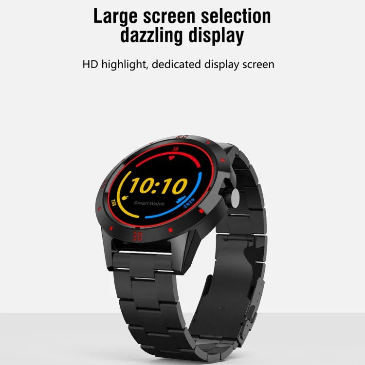 Đồng Hồ Thông Minh N6 Màn Hình TFT 1.3 inch MTK2502C Bluetooth4.0, Dây Đeo Thép Không Gỉ, Hỗ trợ Đo Nhịp Tim & Đếm Bước & Theo Dõi Giấc Ngủ & Nhắc Ngồi Lâu, Dây Đeo Thép Không Gỉ/Đen, Dây Đeo Thép Không Gỉ/Bạc