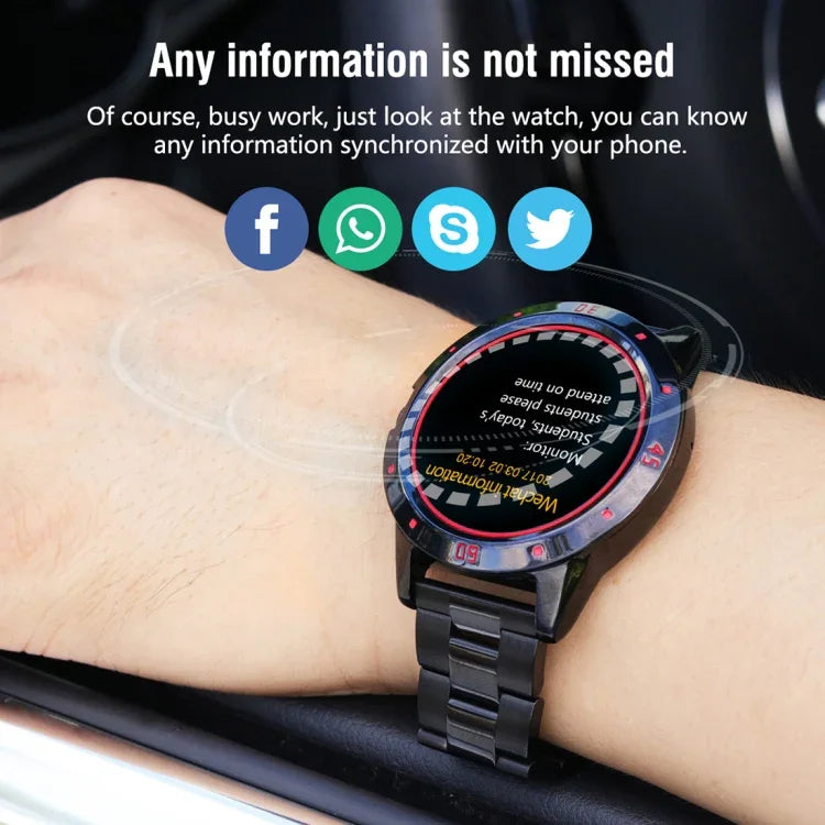 Đồng Hồ Thông Minh N6 Màn Hình TFT 1.3 inch MTK2502C Bluetooth4.0, Dây Đeo Thép Không Gỉ, Hỗ trợ Đo Nhịp Tim & Đếm Bước & Theo Dõi Giấc Ngủ & Nhắc Ngồi Lâu, Dây Đeo Thép Không Gỉ/Đen, Dây Đeo Thép Không Gỉ/Bạc