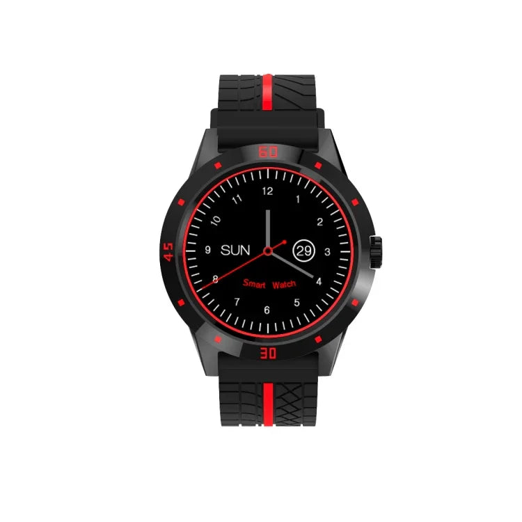 Đồng hồ thông minh N6 màn hình TFT 1.3 inch MTK2502C Bluetooth4.0, Dây đeo silicone, Hỗ trợ đo nhịp tim & Đếm bước chân & Theo dõi giấc ngủ & Nhắc nhở ít vận động, Dây đeo silicone màu đỏ, Dây đeo silicone màu vàng