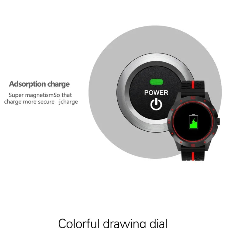 Đồng hồ thông minh N6 màn hình TFT 1.3 inch MTK2502C Bluetooth4.0, Dây đeo silicone, Hỗ trợ đo nhịp tim & Đếm bước chân & Theo dõi giấc ngủ & Nhắc nhở ít vận động, Dây đeo silicone màu đỏ, Dây đeo silicone màu vàng
