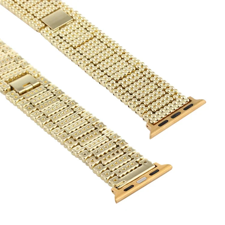 Dây đồng hồ dây đeo cổ tay thép không gỉ chín hạt cho Apple Watch Ultra 49mm & Watch Ultra 2 49mm / Series 10 46mm / 9&8&7 45mm / SE 3&SE 2&6&SE&5&4 44mm / 3&2&1 42mm, Dành cho Apple Watch Series 7 45mm / 6 & SE & 5 & 4 44mm / 3 & 2 & 1 42mm