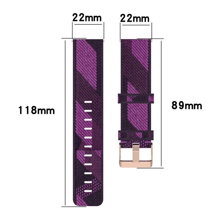 Dây đeo đồng hồ nylon dệt sọc 22mm cho Huawei GT / GT2 46mm, Honor Magic Watch 2 46mm / Magic