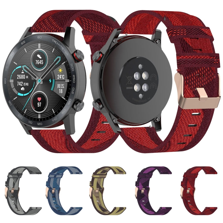 Dây đeo đồng hồ nylon dệt sọc 22mm cho Huawei GT / GT2 46mm, Honor Magic Watch 2 46mm / Magic