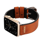 Dây đồng hồ da thật họa tiết đường kẻ Retro XX cho Apple Watch Ultra 49mm&Watch Ultra 2 49mm / Series 10 46mm / 9&8&7 45mm / SE 3&SE 2&6&SE&5&4 44mm / 3&2&1 42mm, Dành cho 42mm