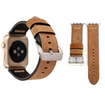 Dây đồng hồ da thật họa tiết đường kẻ Retro XX cho Apple Watch Ultra 49mm&Watch Ultra 2 49mm / Series 10 46mm / 9&8&7 45mm / SE 3&SE 2&6&SE&5&4 44mm / 3&2&1 42mm, Dành cho 42mm