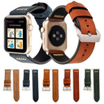 Dây đồng hồ da thật họa tiết đường kẻ Retro XX cho Apple Watch Ultra 49mm&Watch Ultra 2 49mm / Series 10 46mm / 9&8&7 45mm / SE 3&SE 2&6&SE&5&4 44mm / 3&2&1 42mm, Dành cho 42mm