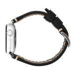 Dây đồng hồ da thật họa tiết đường kẻ thủ công cho Apple Watch Ultra 49mm&Watch Ultra 2 49mm / Series 10 46mm / 9&8&7 45mm / SE 3&SE 2&6&SE&5&4 44mm / 3&2&1 42mm, Dành cho 42mm