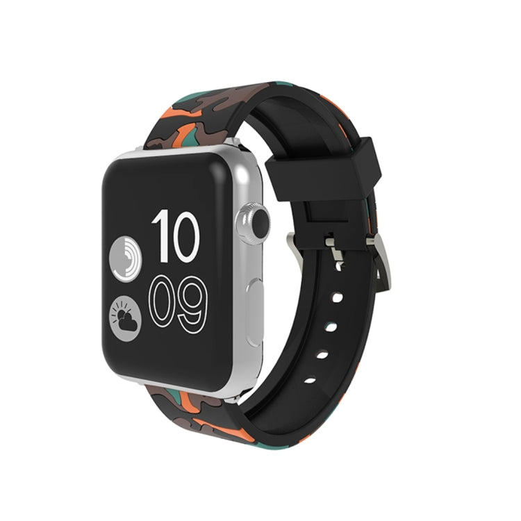 Dây đồng hồ silicone họa tiết ngụy trang thời trang cho Apple Watch Series 3 & 2 & 1 38mm, 38mm