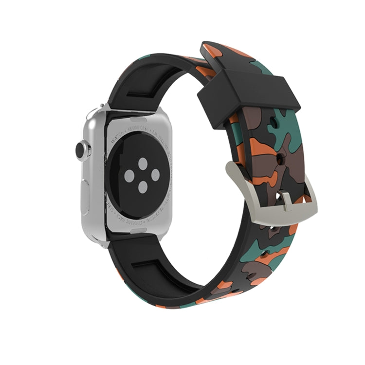 Dây đồng hồ silicone họa tiết ngụy trang thời trang cho Apple Watch Series 3 & 2 & 1 38mm, 38mm