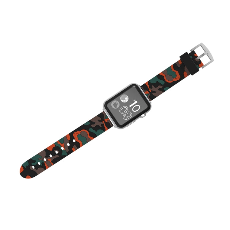 Dây đồng hồ silicone họa tiết ngụy trang thời trang cho Apple Watch Series 3 & 2 & 1 38mm, 38mm