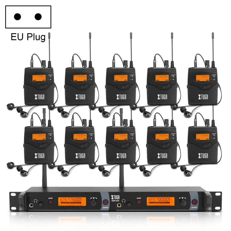 Bộ phát không dây XTUGA IEM1200 10 bộ phát đeo người cho hệ thống tai nghe sân khấu, Bộ phát 10 bộ phát đeo người