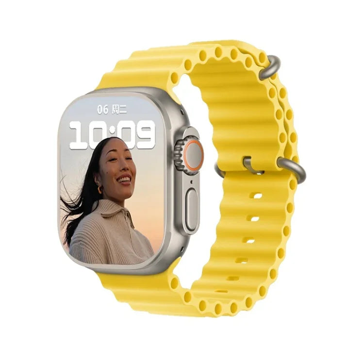 T800 Ultra Đồng Hồ Thông Minh Dây Silicone Ocean 1.99 inch Hỗ Trợ Đo Nhịp Tim / ECG, Dây Silicone Ocean (Đen), Dây Silicone Ocean (Trắng), Dây Silicone Ocean (Vàng)