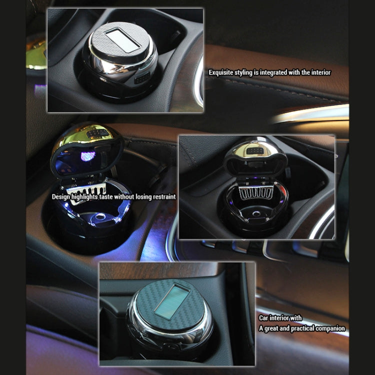 N12B Car Creative Ashtray Solar Power With Light And Cover Car Supplies, N12B