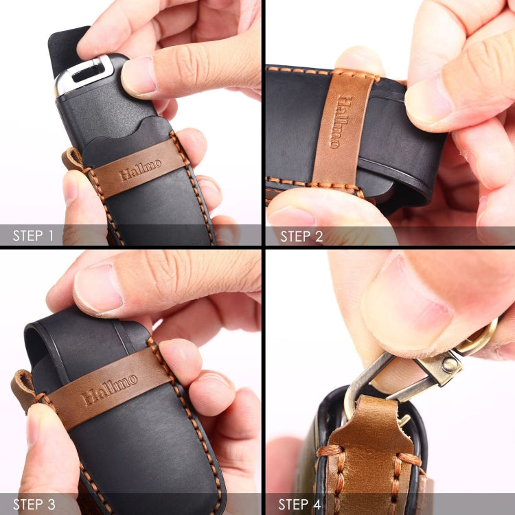 For Kia Sorento / Seltos 2021 / K5 Hallmo Car Cowhide Leather Key Protective Cover Key Case, C173