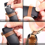 For Nissan Teana / Ariya 3-button Horn Hallmo Car Cowhide Leather Key Protective Cover Key Case, 3-button Horn