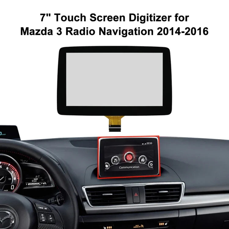 Màn hình cảm ứng điện dung 7 inch cho xe Mazda Axela 2014-2016 BHP1611J0D, cho Mazda Axela 2014-2016