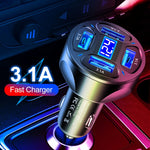 WGS-G36 3.1A 4 in 1 Digital Display Car Charger with Voltmeter, WGS-G36