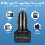 BK-360 6 in 1 QC3.0+3.1A USB luminescent Car Charger, BK-360
