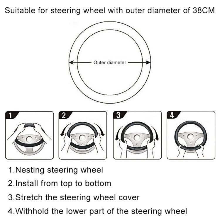 Round Style Car Universal Cartoon Pattern Plush Warm Anti-skid Steering Wheel Cover, Diameter: 38cm, Round Style
