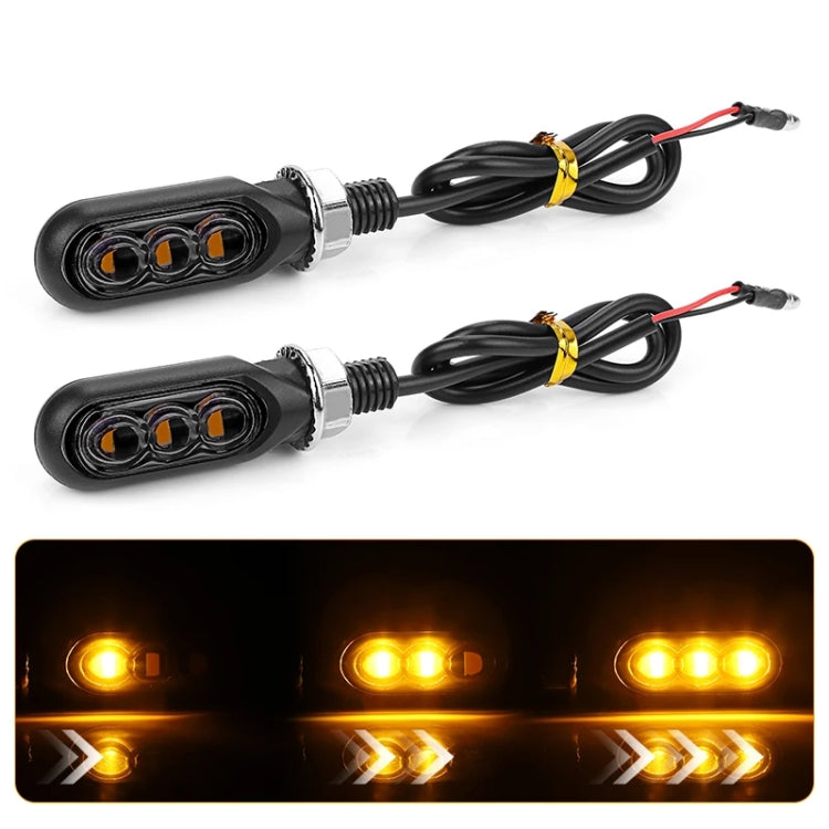 2pcs 12V 3LEDs Motorcycle Mini Water Turn Signal Light, 3LEDs (Black), 3LEDs (Transparent), 3LEDs (Yellow)