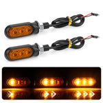 2pcs 12V 3LEDs Motorcycle Mini Water Turn Signal Light, 3LEDs (Black), 3LEDs (Transparent), 3LEDs (Yellow)