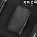 X-7 Ví da nhôm đa chức năng chống từ RFID họa tiết da ngựa điên