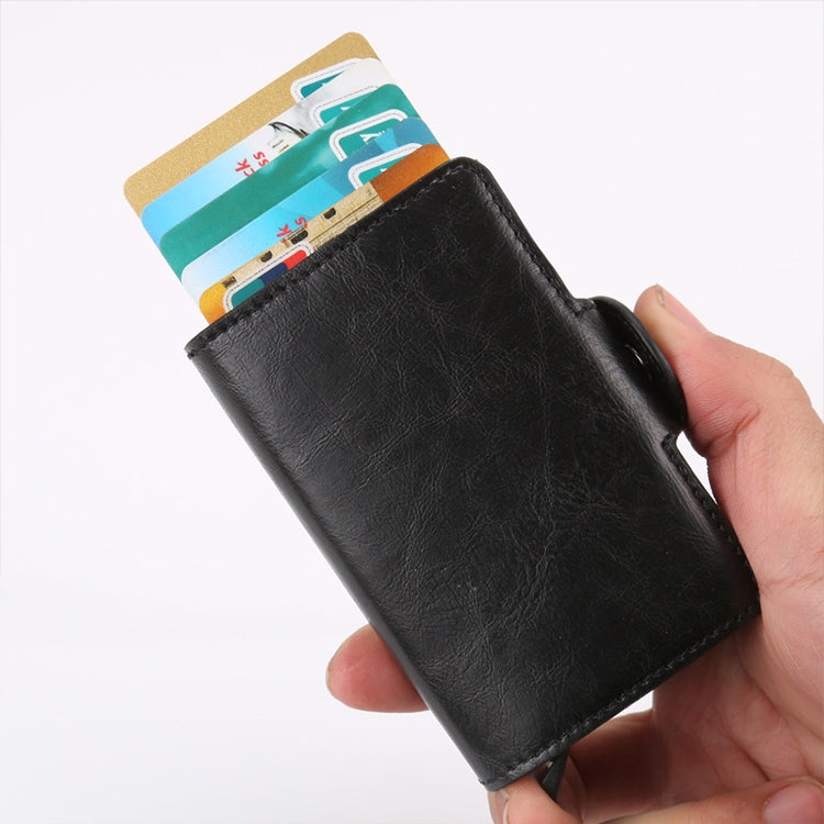 X-7 Ví da nhôm đa chức năng chống từ RFID họa tiết da ngựa điên