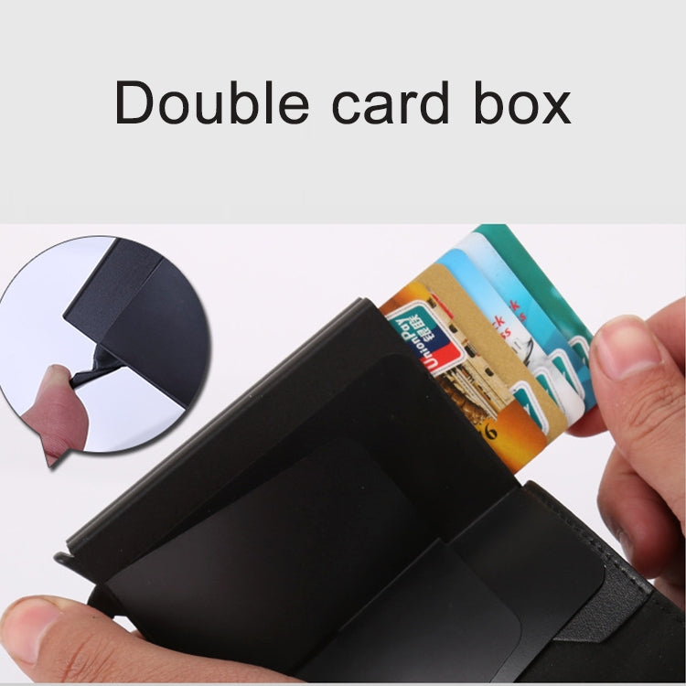 X-7 Ví da nhôm đa chức năng chống từ RFID họa tiết da ngựa điên