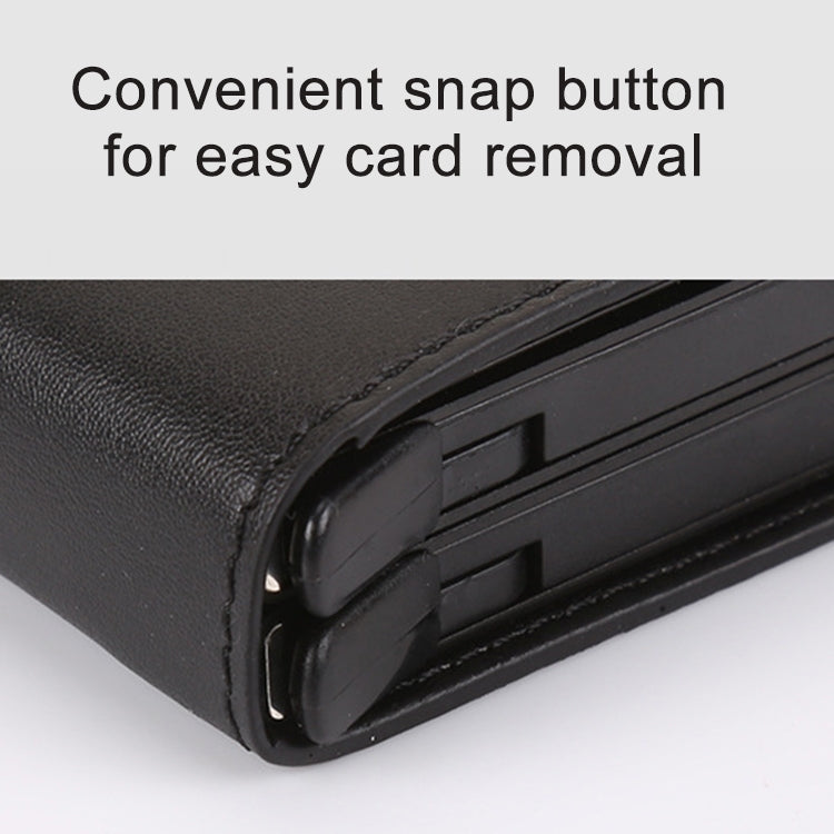 X-7 Ví da nhôm đa chức năng chống từ RFID họa tiết da ngựa điên