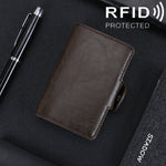 X-7 Ví da nhôm đa chức năng chống từ RFID họa tiết da ngựa điên