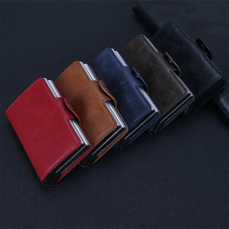 X-7 Ví da nhôm đa chức năng chống từ RFID họa tiết da ngựa điên